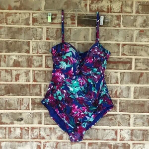 Catalina Bandeau Twist Floral One Piece Swimsuit